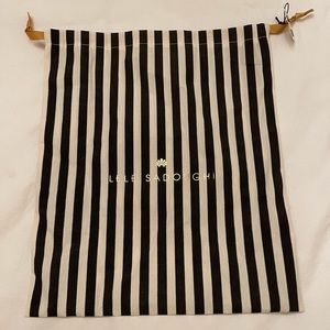 Lele Sadoughi Black and White Striped Dust Bag